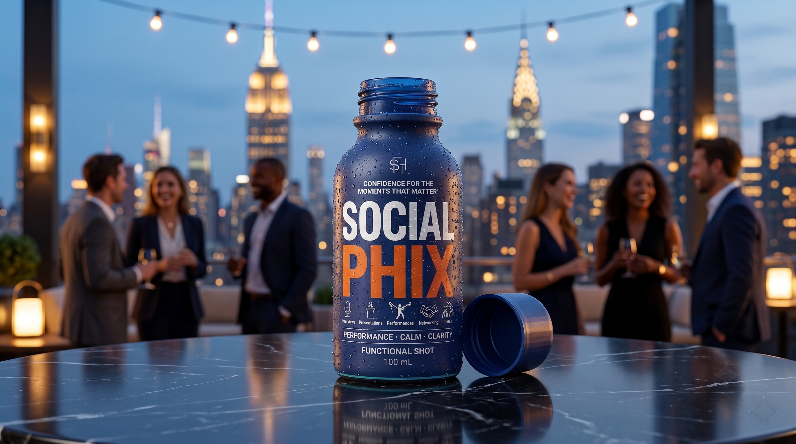 Sleek premium 100ml Social Phix clinical container